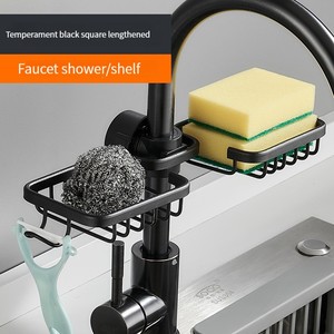 Support de rangement de robinet en acier inoxydable, support de rangement pour évier Caddy porte-savon éponge organisateur étagère de vidange suspendue pour salle de bains cuisine - Product Image 2