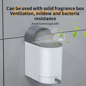 Eco-Friendly High Quality Plastic Bathroom Toilet Brush Holder Set TPR Bristle Head With Fragrance Box