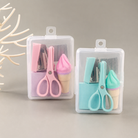 Ensemble cadeau de papeterie miniature avec logo personnalisé HY240, kit d'accessoires scolaires et de bureau portable avec agrafeuse et ciseaux pour étudiants et professionnels