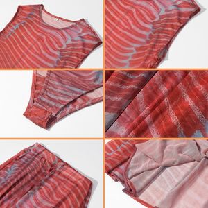 866 Nouveauté Mode Vêtements pour femmes Vendeur de vêtements pour femmes Streetwear sans manches en maille transparente Body <span class=keywords><strong>et</strong></span> <span class=keywords><strong>jupe</strong></span> <span class=keywords><strong>longue</strong></span> Ensemble 2 pièces - Product Image 3