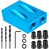 Outils de menuiserie, Kit de gabarit de trou de poche, jeu de guides de perçage d'angle de 15 degrés, mèches de perçage pour le travail du bois, localisateur de trous obliques
