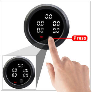 새로운 업그레이드 5 in 1 PSI/BAR 스위치 디스플레이 에어 서스펜션 게이지 에어 라이드 공기 압력 게이지 0-220 PSI (5 개 1/8NPT 센서 포함) - Product Image 3