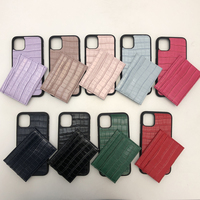 Kualitas Tinggi Klasik Ramping Pu Buaya Timbul Kulit Pemegang Kartu Kredit Dompet Buaya Id Pemegang Kartu Logo Kustom