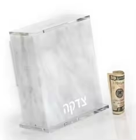 148x112x87mm Perspex Donation Box Marbre Acrylique Tzedaka Boxes Lucite Charity Box Avec Glitter Back