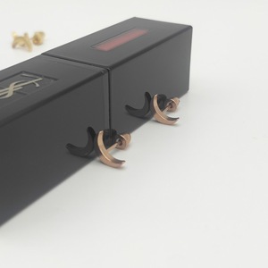 Pendientes de tuerca con forma de estrella, corazón y luna, de acero inoxidable, para hombres y mujeres, joyería de moda - Product Image 2