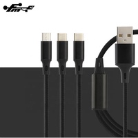 Kabel Pengisi Daya Cepat, Kabel Pengisian Daya 3 Dalam 1USB untuk Iphone dan Android Tipe C