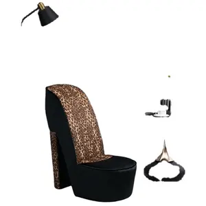 黑色棉绒现代创意设计高跟鞋客厅躺椅