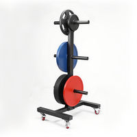 Support de rangement et d'affichage pour disques de poids de fitness en acier massif avec base stable, type arbre à disques