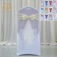 Ruban élastique de décoration pour dossier de chaise de mariage, idéal pour banquets, hôtels, restaurants et fêtes - Vente en gros