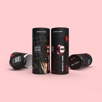 Benutzer definiertes Logo Schwarz Parfüm Geschenk box Karton Bastel papier Tube für Kleidung Unterwäsche für Schokolade Zucker Pizza Kaugummi