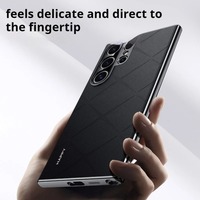 Étui de protection rigide en PC électroplaqué avec dos en cuir luxueux pour Samsung Galaxy S25 Ultra Plus S24 Ultra Plus