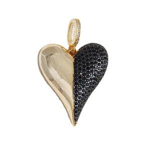 Pearlescent Heart Charms Gold Plated Bezel Setting For Necklace Bracelet Earrings Unisex Everyday Wear - Product Image 5