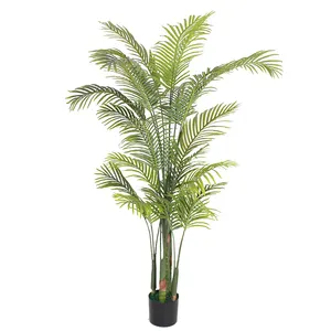 Lifelike 180cm indoor black plastic pot artificial hawaii palm tree plant