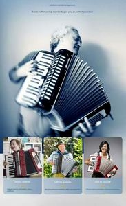 Accordéon à boutons en bois diatonique chromatique professionnel pour adultes Salinte, 41 touches, modèle 120BS, 4 ressorts - Product Image 2