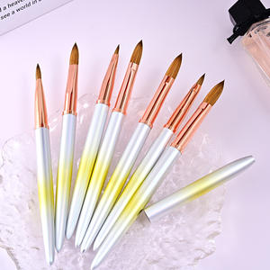 แปรงอะคริลิคด้ามโลหะไล่เฉดสีฤดูร้อน ขน Kolinsky Sable ขนาด 6 8 10 12 14 สำหรับอุปกรณ์ช่างทำเ<span class=keywords><strong>ล</strong></span>็บ <span class=keywords><strong>แนะนำ</strong></span>เป็นอย่างยิ่ง - Product Image 3