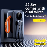 Meilleure vente transfrontalière : Batterie externe haute capacité 50 000 mAh avec charge ultra-rapide 225W, câble intégré, ions lithium et lampe torche LED