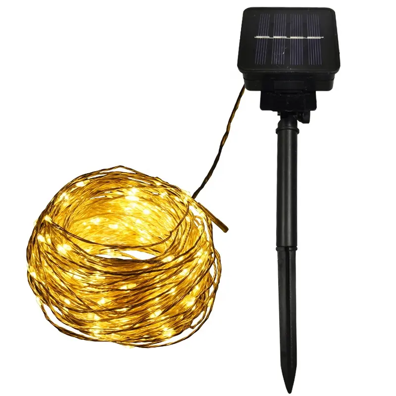 ソーラーパネルパワーIP44クリスマス屋外ライトデコレーション銅線ストリングライトマイクロ星空LEDライトfprガーデンヤード芝生