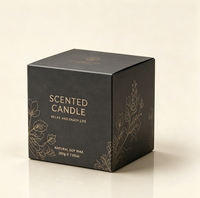Boîte cadeau personnalisée de luxe pour bougie parfumée, boîte en papier mat avec fermeture magnétique, impression florale dorée, emballage pour bougie en cire de soja, décoration pour la maison