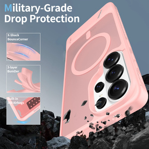 Custodia Protettiva Fashion Armor con Supporto per Samsung S26 Ultra, Coque S25 S24, Cover Magnetica Personalizzata Smerigliata, Ricarica Wireless - Product Image 4