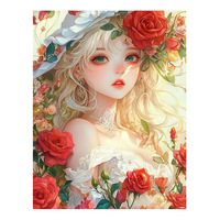 Peintures Diamantées 5D Ever Moment Girl avec Diamants AB Fairy Dust, Kits de Peinture Artistique, Décoration Intérieure ASF3205