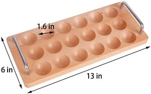 Plateau à oeufs en bois de hêtre de Pâques Offre Spéciale poignée en métal 18 oeufs support présentoir réfrigérateur ou plateau à oeufs de comptoir - Product Image 3