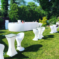 Table de bar LED Table haute éclairée rechargeable avec changement de couleur RVB pour mariage à la maison