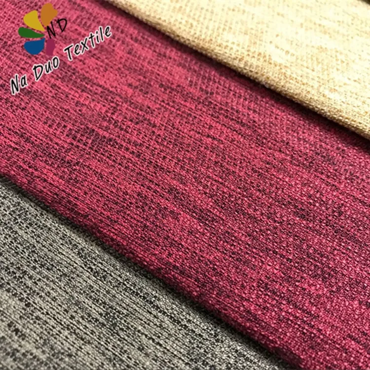 Popular color personalizado de lino de poliéster de tela de la cortina cojín del sofá