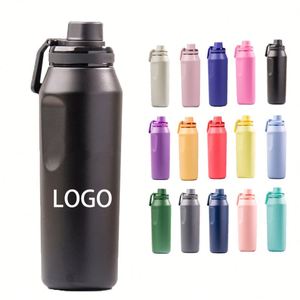 Gourde isotherme portable en acier inoxydable 304 de 600 ml et 800 ml à large ouverture avec protection en silicone pour les sports de plein air - Product Image 3