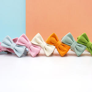הדפסת לייזר אבזם זהב קטיפה נשלף bowtie כלב צווארון צבע רך חמוד נוח - Product Image 3