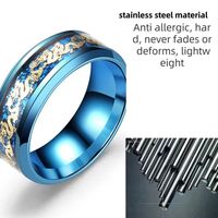 Bague en titane en acier inoxydable plaqué or 18 carats à motif de dragon rétro à la mode bijoux neutres à la mode avec un style durable