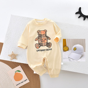 Tutina per Neonati Primavera e Autunno, Abbigliamento Classe A, Puro Cotone, Unisex, Pagliaccetto Senza Cuciture con Spalle Aperte - Product Image 2