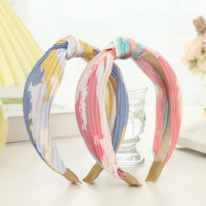 Go Party 7cm de large Tie Dye <span class=keywords><strong>Noeud</strong></span> <span class=keywords><strong>Bandeau</strong></span> Croix Bandeaux Plissés <span class=keywords><strong>Maquillage</strong></span> Cheveux Cerceau Bandes De Cheveux Pour Femmes Filles Accessoires De Cheveux - Product Image 3