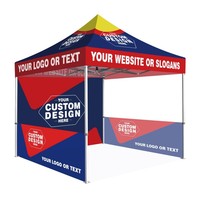 Tonnelle pliante 3x3m imperméable avec impression personnalisée, structure en aluminium et housse de table pour promotions