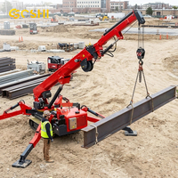 Grue araignée télescopique de 12 tonnes, portée de levage de 21 m, sur chenilles hydrauliques avec télécommande sans fil