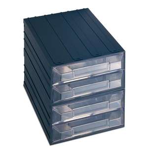 TERRY - 1000025 Cajón organizador de piezas pequeñas con portaetiquetas, 4 cajones rectangulares 24,9x36,6x25 ALMACENAMIENTOS DE PIEZAS PEQUEÑAS - Product Image 1