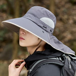 2025 esterno estivo cappello a secchiello per gli uomini copril collo protezione viso Anti UV per alpinismo e pesca - Product Image 6