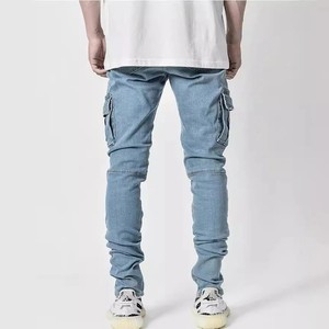 Jeans Modernos <span class=keywords><strong>de</strong></span> Estilo Europeo Americano <span class=keywords><strong>para</strong></span> Hombre, con Bolsillo Lateral y Pierna Ajustada, <span class=keywords><strong>para</strong></span> Ropa Casual <span class=keywords><strong>de</strong></span> Calle y <span class=keywords><strong>Moda</strong></span> Juvenil - Product Image 4