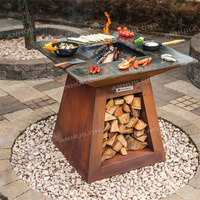 Barbecue au charbon de bois pour fournisseurs, brasero à bois, barbecue de camping, barbecue en acier Corten pour pique-nique