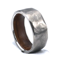 Eyzpoya — bague de mariage en fer et bois, 8mm, anneau en titane gravé