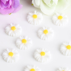 Accessoire pour cheveux en résine motif marguerite 9-27mm, pour bijoux DIY, élastique large en résine plastique pour chignon - Product Image 4