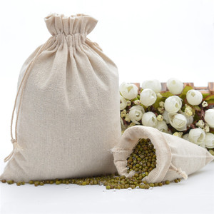 Bolsa de lino y algodón con cordón lista para manualidades, embalaje de joyería de té, logotipo personalizable, marca LANWAYLUCKY, sin fondo, sin lado - Product Image 1