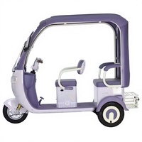 Tricycle électrique à double rangée pour loisirs, usage double passagers et marchandises, véhicule à batterie pour le transport scolaire des enfants