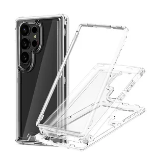 Fundas de teléfono Android resistentes transparentes para Samsung S24 Ultra Plus OEM 360 funda para teléfono inteligente