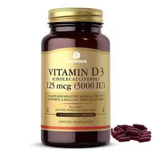 Пищевая добавка витамин D3 в капсулах Вегетарианская 5000 ме витаминные капсулы поддержка костного и иммунного здоровья