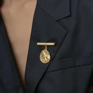 Aimgal रेट्रो सिक्का पिन ओवरकोट सामान ब्रोच पुरुषों की सोना चढ़ाया ईगल राहत सोने का सिक्का ब्रोच महिलाओं A1