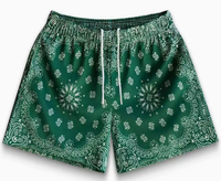 Shorts de plage en maille à imprimé cachemire pour hommes, avec cordon de serrage et taille élastique, décontractés, pour la natation et les vacances