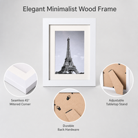 Bingkai Foto MDF Profil 2x2cm Putih 5*7 inci Bingkai Foto Minimalis Elegan Kotak Bayangan 3D untuk Dekorasi Pajangan Meja Rumah
