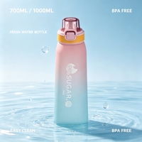 Bouteille anti-fuite sécurisée avec options de parfum, couvercle à ouverture rapide, paille intégrée, sangle, compatible lave-vaisselle pour l'école, le camping et la randonnée