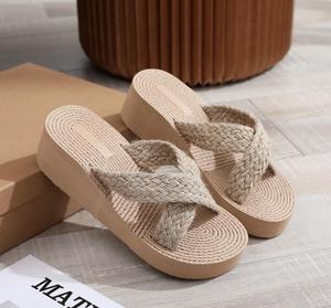 Chéo dây dép phẳng Trọng lượng nhẹ sàn nhà Dép gai dây Slide rơm nêm <span class=keywords><strong>Flip</strong></span>-<span class=keywords><strong>flops</strong></span> dép - Product Image 5