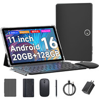 Tablette Android 16 OEM 11 pouces, batterie réelle 8000 mAh, charge rapide PD 9V 2A, Octa Core, 20 Go + 128 Go, WiFi 5G
